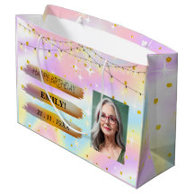 Happy Birthday photo Elegant Black white Party