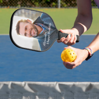 Happy Birthday Photo Family Dad Father Custom Pickleball Paddle