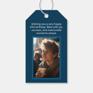 Happy Birthday Photo Gift Tag Customisable
