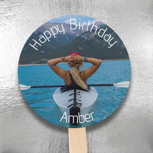 Happy Birthday Photo Hand Fan