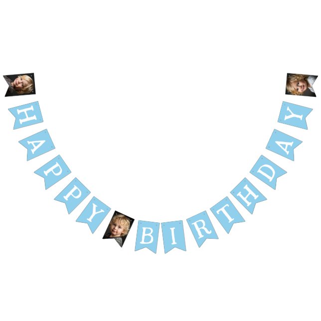 Happy Birthday Photo Kids Birthday Blue Bunting (All)