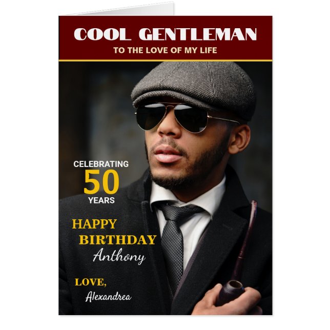Happy Birthday Photo Magazine Cover Custom Card (Front)