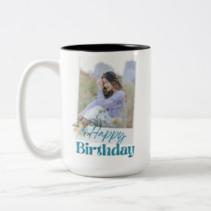 Happy Birthday Photo Mug   Personalised Birthday 
