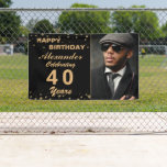 Happy Birthday Photo Party Event Gold Black Custom Banner<br><div class="desc">Happy Birthday Photo Party Event Gold Black Custom Banner is great for that elegant and classy birthday party. Personalise it with your photo and information.</div>