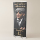 Happy Birthday Photo Party Event Gold Black Custom