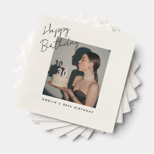 Happy Birthday Photo Personalised birthday Napkin