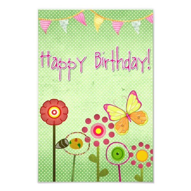 Happy Birthday Photo Print (Front)