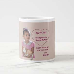 Happy Birthday Photos Cat & Mum  Large Coffee Mug