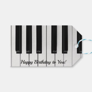 Happy birthday piano keys gift tags
