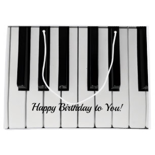 Happy birthday piano keys large gift bag