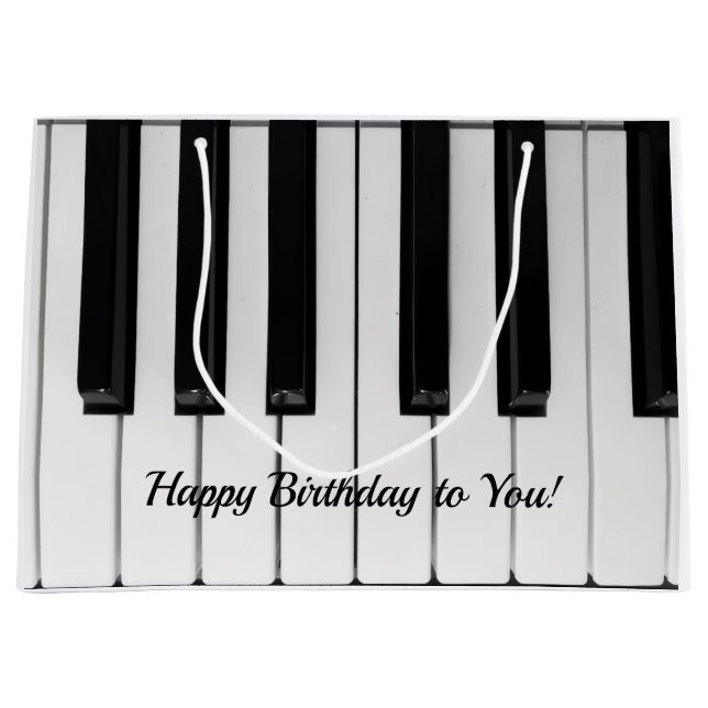 Happy birthday piano keys large gift bag (Front)
