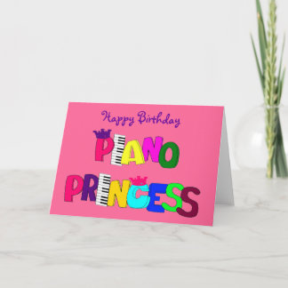 Happy Birthday Piano Princess Card