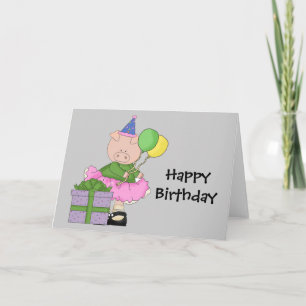Happy Birthday Pig Card