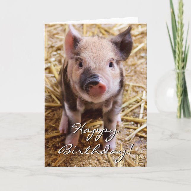 Happy Birthday Piglet Card (Front)