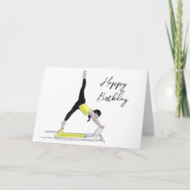 Happy birthday Pilates reformer card (Front)