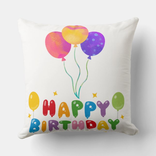 Happy Birthday Pillows | Custom Birthday Pillow  (Back)
