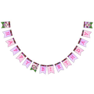 Happy Birthday Pink and Purple Unicorn Fairy Bunting