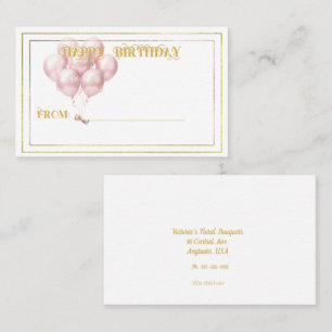 Happy Birthday Pink Balloons Florist Gift Card