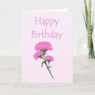 Happy Birthday Pink Carnations Card