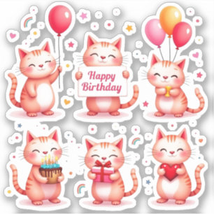 Happy Birthday - Pink Cats - Cake Balloons Gifts -