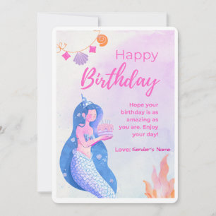 Happy Birthday Pink Custom Digital Card