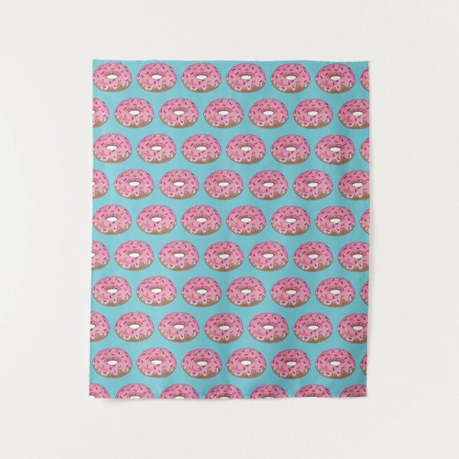 Happy Birthday Pink Doughnut Doughnut Birthday Par Tapestry (Front)