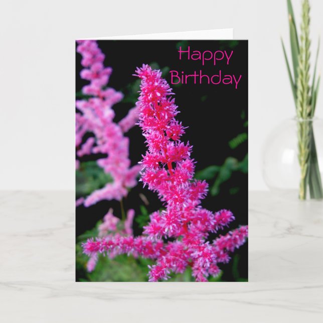 Happy Birthday - Pink Flowers Card (Front)