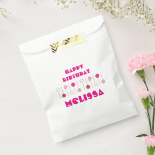 Happy Birthday Pink Frosted Cake Pops Party Favour Bags