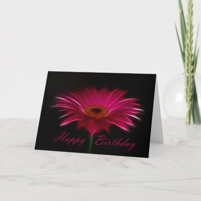 Happy Birthday - Pink Gerber Card (Front)