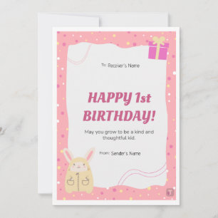 Happy Birthday Pink Greeting Card
