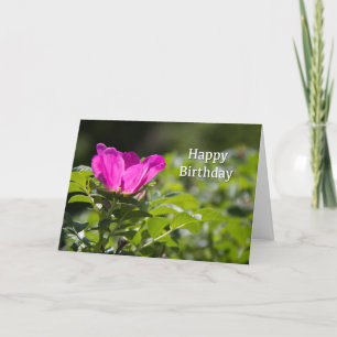 Happy Birthday Pink Paper Rose Card