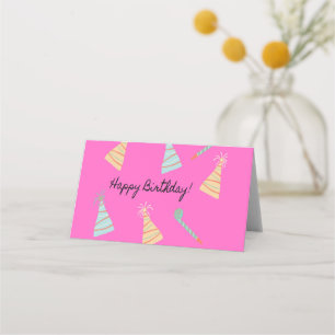 Happy birthday pink place card
