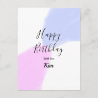 Happy birthday pink purple pastel name simple eleg