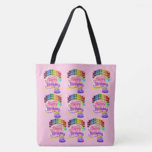 Happy Birthday Pink Shoulder Tote Bag