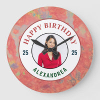 Happy Birthday Pink Watercolor Photo Personalise 