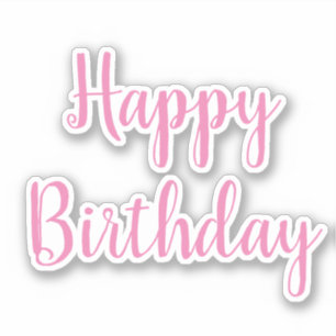 Happy Birthday Pink White Girls Party Custom Color
