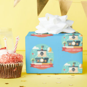 Happy Birthday Pirate Adventure Wrapping Paper