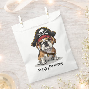 Happy Birthday Pirate English Bulldog Skull Favour Bags
