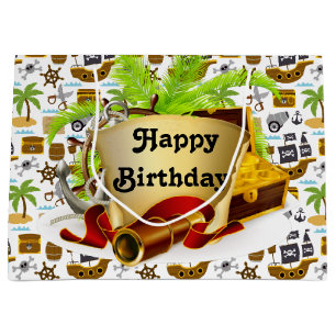 Happy Birthday Pirate Large Gift Bag
