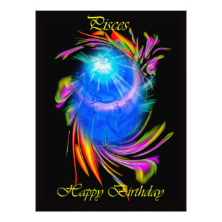 Happy Birthday Pisces - Fish Photo Print