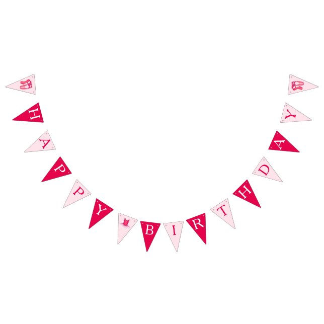 Happy Birthday Pointe Toe Shoes Ballerina Tutu Bunting (All)