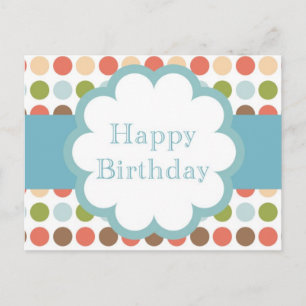 Happy Birthday (poka dots) Postcard