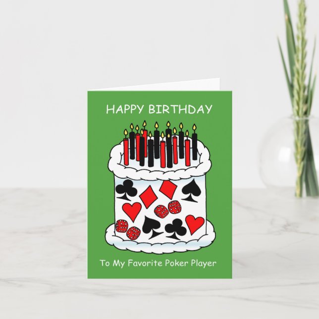 Happy Birthday Poker Player Card (Front)