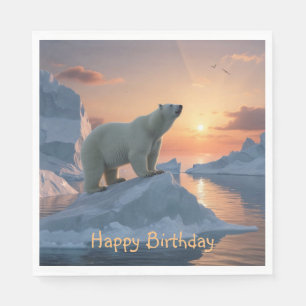 Happy Birthday Polar Bear Napkin