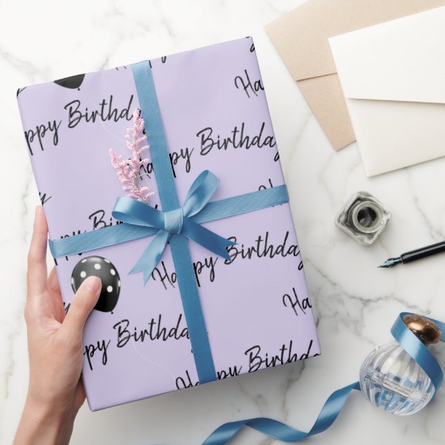 Happy Birthday Polka Dot Balloons  Wrapping Paper (Gifting)