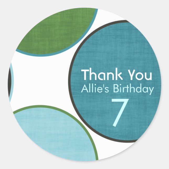 Happy Birthday Polka-Dot  Customisable Stickers (Front)