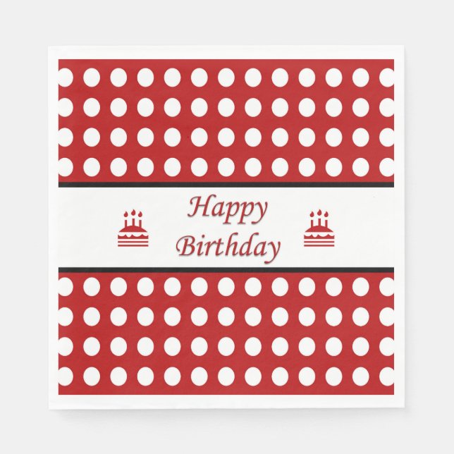 Happy Birthday Polka Dot Napkin (Front)