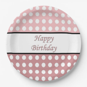 Happy Birthday Polka Dot Paper Plate