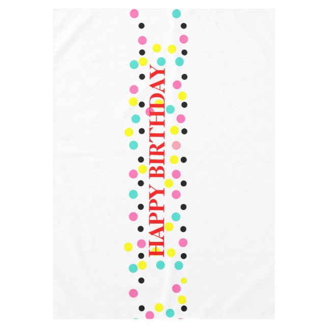 Happy Birthday Polka Dots Tablecloth (Front)