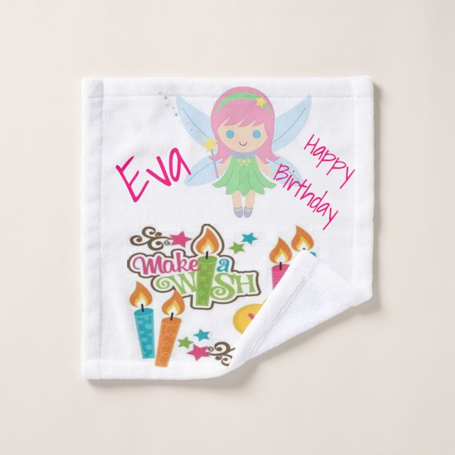 Happy Birthday Pony Giraffe Bathroom Towel Sets (Wash Cloth)